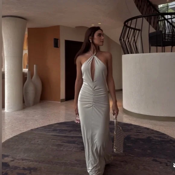 Zara New Backless Halter Dress New With TAGS. Please see pictures for color - Picture 1 of 5